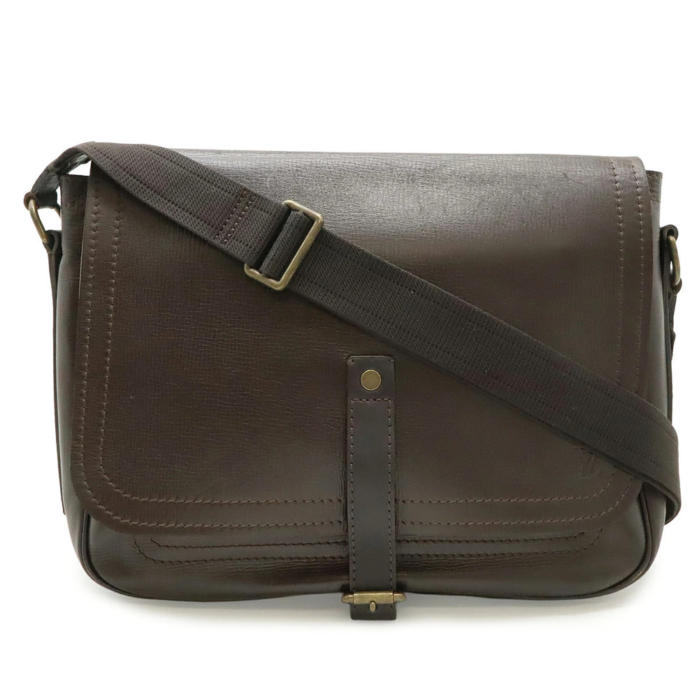 LOUIS VUITTON Utah Messenger Shoulder Bag Leather Cafe Brown
